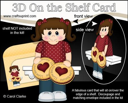 3D on the Shelf Card Kit - Little Jammy Dodger Girl April