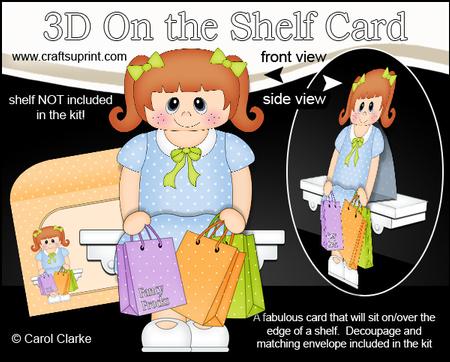 3D on the Shelf Card Kit - Shopping Girl Tami