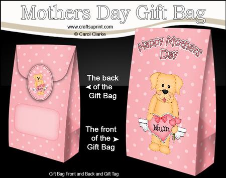 3D Labrador Dog's Heart for Mum Mothers Day Gift Bag
