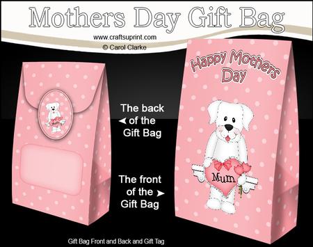 3D Labrador Dog's Heart for Mum Mothers Day Gift Bag