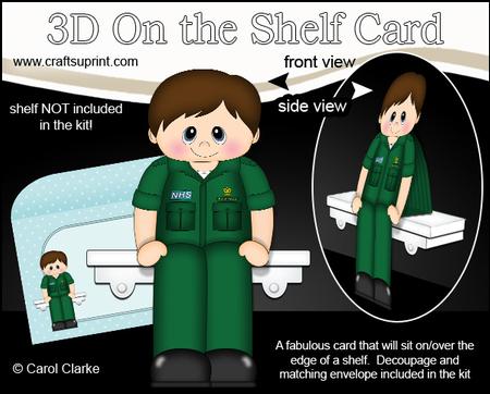 3D on the Shelf Card Kit - Little Nhs Paramedic Matt