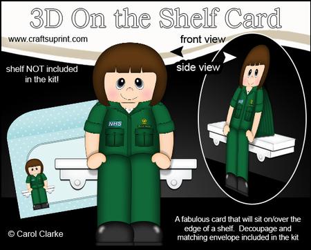 3D on the Shelf Card Kit - Little Nhs Paramedic Sheryl