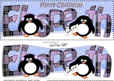 Large Dl Christmas Elspeth Penguins 3D Decoupage