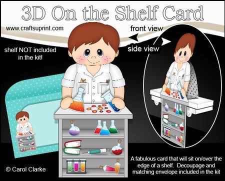 3D on the Shelf Card Kit - Little Boy Scientist Erik