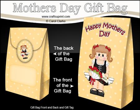 3D Scottish Girl's Flowers for Mum Mothers Day Gift Bag