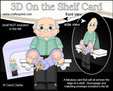 3D on the Shelf Card Kit - Edgar New Grandad of Baby Twins