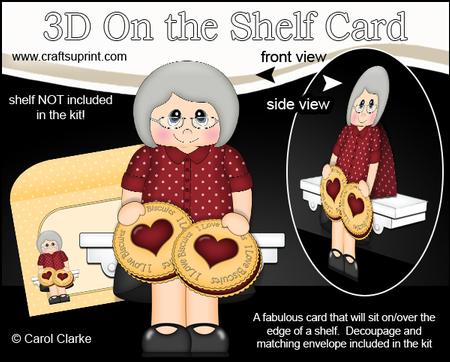 3D on the Shelf Card Kit - Jammy Dodger Old Lady Elly
