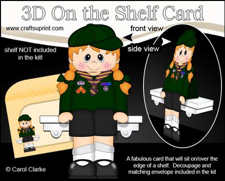 3D on the Shelf Card Kit - Little Cub Scout Julee