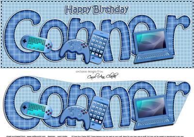 Large Dl Birthday Connor Gadgets & Gizmos 3D Decoupage