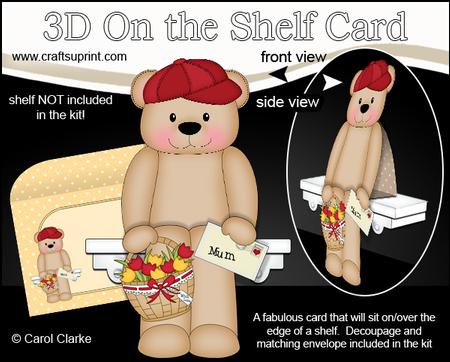 3D on the Shelf Card Kit - Austin Bear's Flowers for Mum