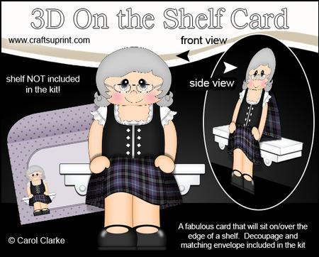 3D on the Shelf Card Kit - Little Scottish Old Lady Lorna