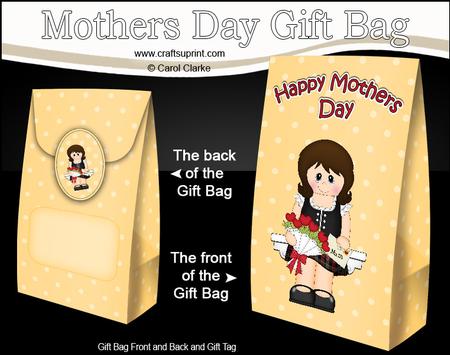 3D Scottish Lady's Flowers for Mum Mothers Day Gift Bag