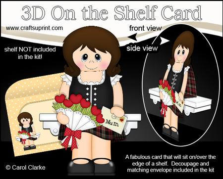 3D on the Shelf Card Kit - Scottish Lady's Flowers for Mum