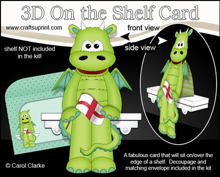 3D on the Shelf Card Kit - Little English Dragon Eadwolf