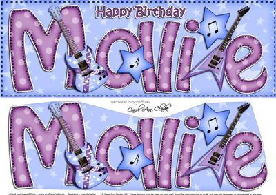 Large Dl Mollie Guitars & 3D Decoupage
