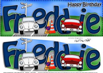 Large Dl Freddie Cars & 3D Decoupage