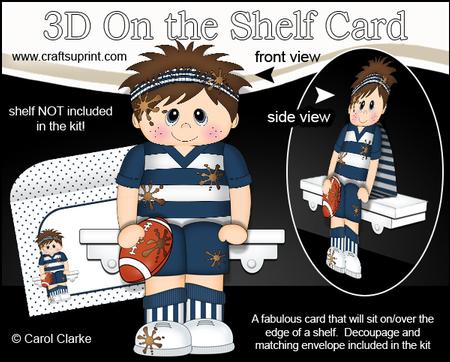 3D on the Shelf Card Kit - Little Rugby Boy Regie