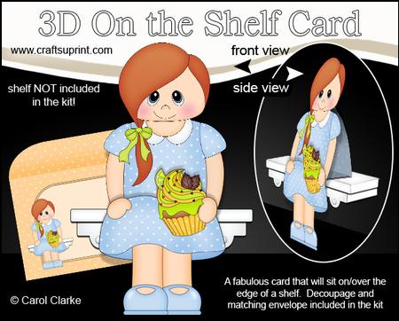 3D on the Shelf Card Kit - Little Cupcake Teen Didi