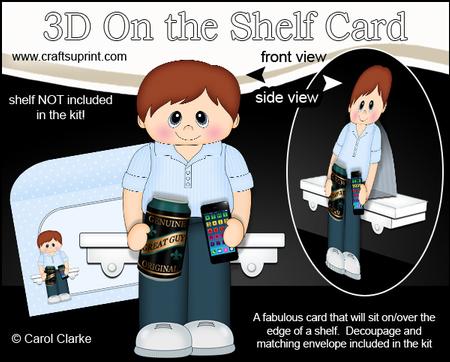 3D on the Shelf Card Kit - Beer & Mobile Phone Man Leon