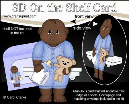 3D on the Shelf Card Kit - Little Ethnic New Baby Boy Daryn