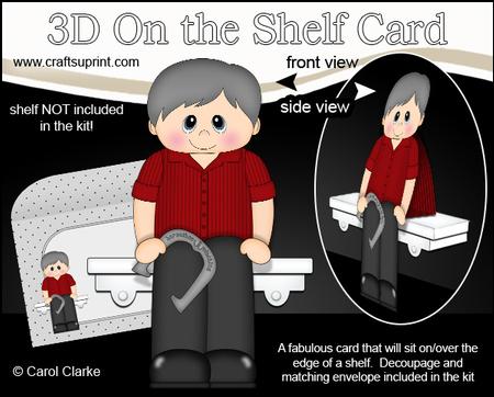 3D on the Shelf Card Kit - Horseshoe Pitching Old Man Archie