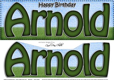 Large Dl Birthday Arnold & 3D Decoupage