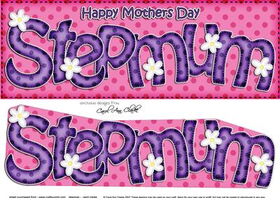 Large Dl Mothers Day Stepmum Dots & Flowers 3D Decoupage