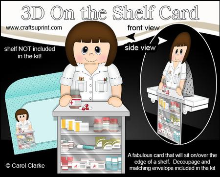3D on the Shelf Card Kit - Little Pharmacist Kathlyn