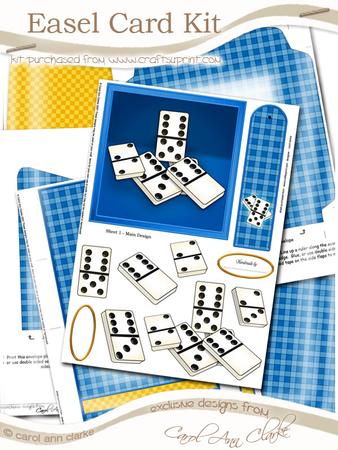 Dominoes Easel Card Kit with 3D Decoupage