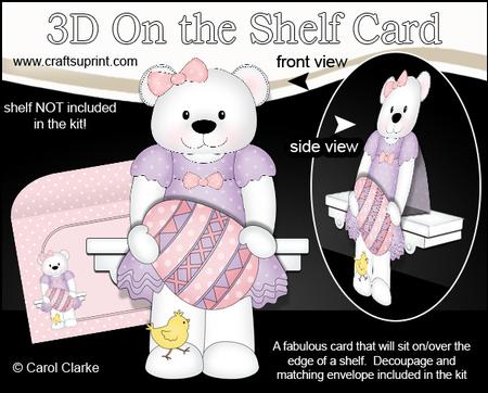 3D on the Shelf Card Kit - Little Livvy Bear's Easter Egg