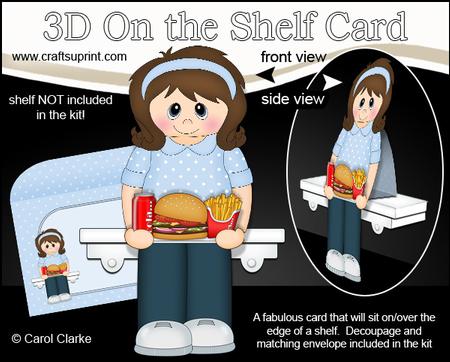 3D on the Shelf Card Kit - Take Away Burger Night Lady Britt
