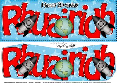 Large Dl Birthday Rhuairidh Rockets & 3D Decoupage