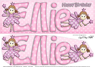 Large Dl Birthday Ellie Fairies & 3D Decoupage