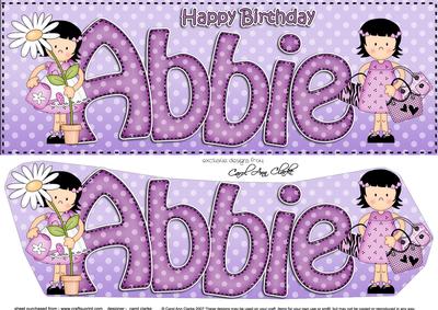 Large Dl Birthday Abbie Girlz & 3D Decoupage
