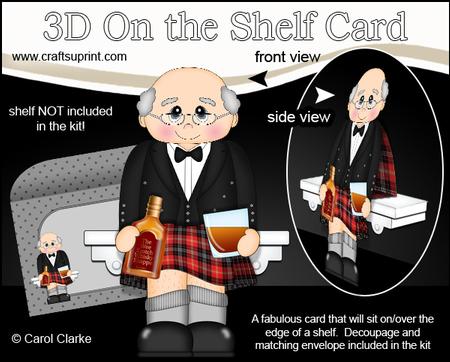 3D on the Shelf Card Kit - Scottish Whisky Old Man Marcas