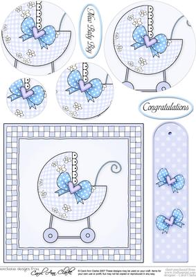 New Baby Boy Quick Card with Circle Pyramage
