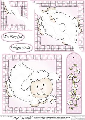 Little Lamb Quick Card - Wavy Corner Side Stacker Design