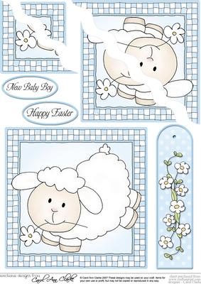 Little Lamb Quick Card - Wavy Corner Side Stacker Design