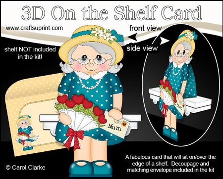 3D on the Shelf Card Kit - Gossip Galz Mum Florie's Flowers