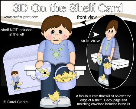 3D on the Shelf Card Kit - Little Boy's Easter Chicks & Egg