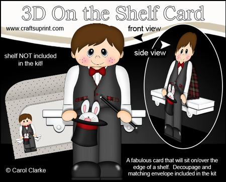 3D on the Shelf Card Kit - Magician - the Marvelous Malvolio
