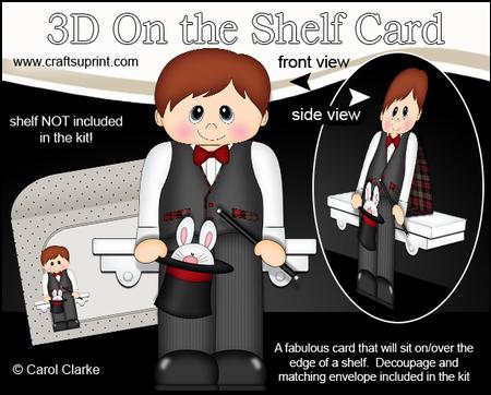 3D on the Shelf Card Kit - Magician - the Wonderful Waldo