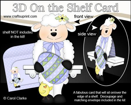 3D on the Shelf Card Kit - Little Easter Lamb's Easter Egg