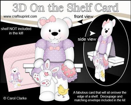 3D on the Shelf Card Kit - Livvy Bear's Easter Bunny & Egg