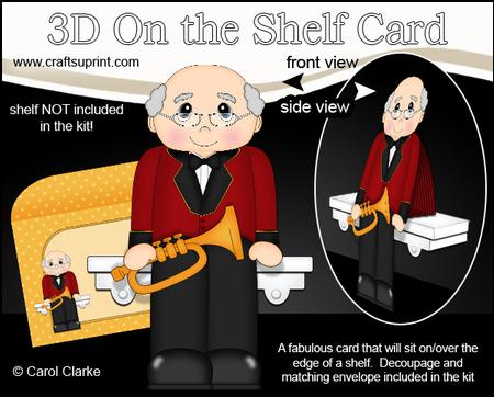3D on the Shelf Card Kit - Trumpet Player Old Man Wyne