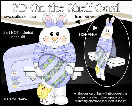 3D on the Shelf Card Kit - Little Easter Bunny's Easter Egg