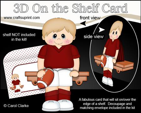 3D on the Shelf Card Kit - Little Rugby Boy Myron