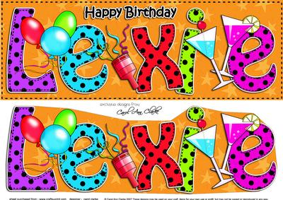 Large Dl Birthday Lexie Celebrations & 3D Decoupage