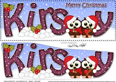 Large Dl Christmas Kirsty Owls 3D Decoupage