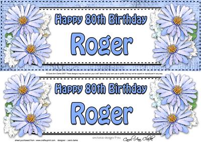 Large Dl 80th Birthday Roger Daisies & 3D Decoupage